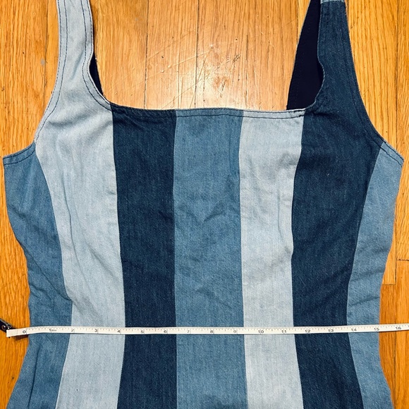 *Farm Rio* Colorblock Denim Midi Dress, Small - Picture 10 of 12